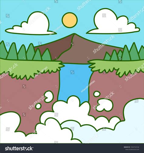 Nature Landscape Vector Illustration Field Cartoon Stock Vector ...