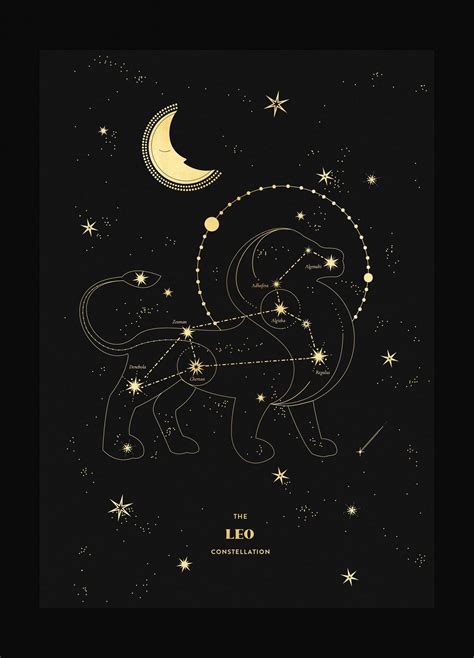 Leo Figure Constellation Art Print - Cocorrina