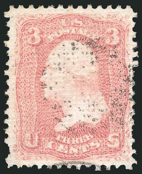 US Stamp Price Scott Catalog #79 - 1867 3c Washington Grill