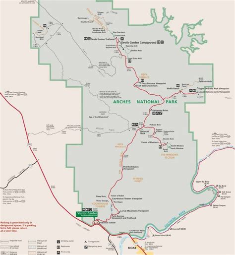 Complete Map Of Arches National Park