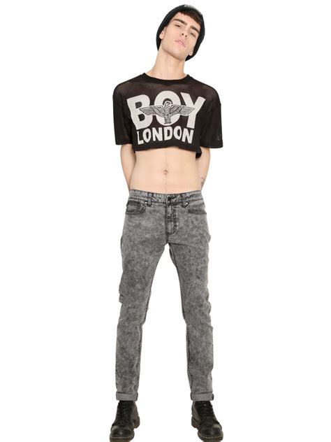 BOY London Mesh Crop Top in Black - Lyst