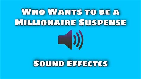 Who Wants to be a Millionaire Suspense - Sound Effect - YouTube