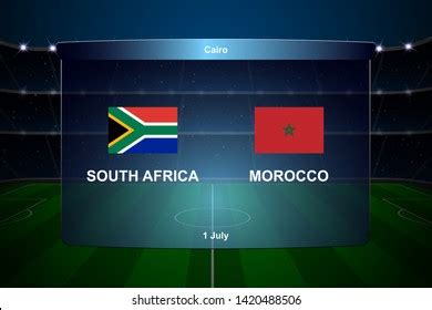 South Africa Vs Morocco Football Scoreboard Stock Vector (Royalty Free ...