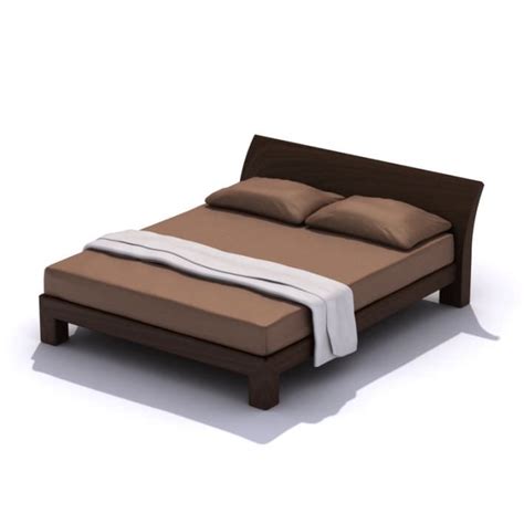 Modern Queen Size Bed Frame 3D Model - CGTrader.com