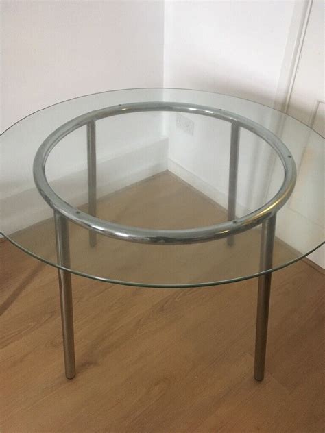 Ikea Salmi round glass dining table with chrome frame | in Notting Hill ...