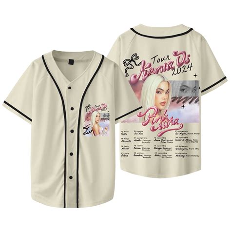 Kenia Os Pink Aura Tour Merch Jersey New Logo Baseball Jacket Cosplay ...