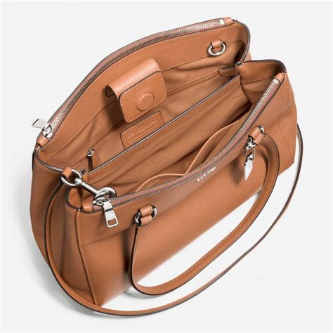 COACH Crossgrain Leather Mini Double Zip Across Body Bag in Brown - Lyst