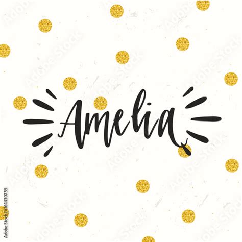 Hand drawn calligraphy personal name. lettering Amelia Stock Vector ...