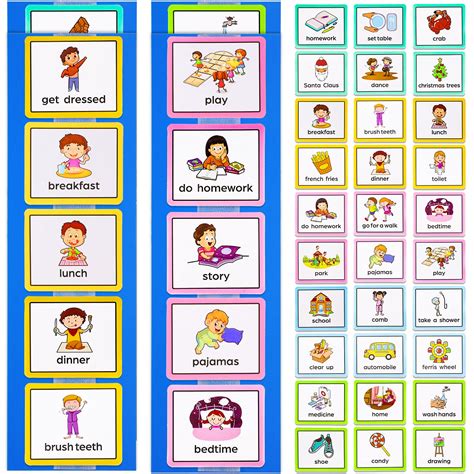 Buy 45 Pieces Visual Schedule for Kids Autism Routine Chart Cards Chore ...