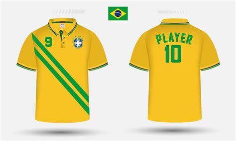 Premium Vector | Brazil football team jersey design along with the brazil flag and icon men's ...