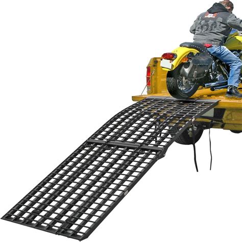 8' Long Black Widow 4-Beam Aluminum Folding Arched Motorcycle Ramp | Discount Ramps