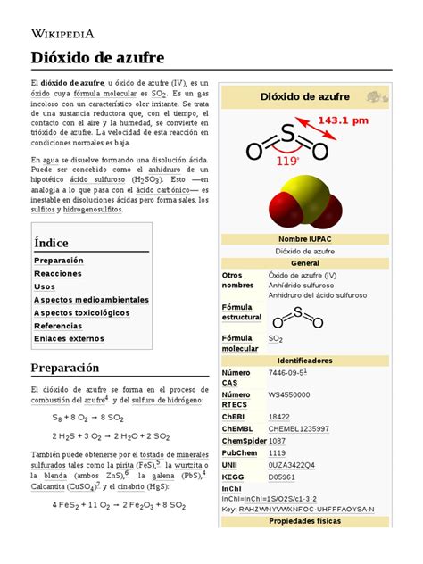 Dióxido de Azufre | PDF | Dióxido de azufre | Átomos