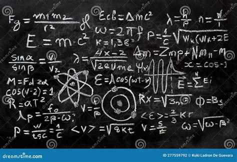 Quantum Physics Formulas Written on a Blackboard Stock Photo - Image of ...