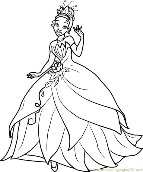 Disney Princess Tiana Coloring Pages Printable