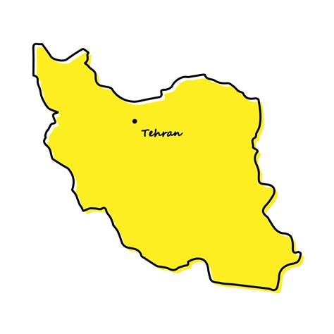 Simple outline map of Iran with capital location 21855075 Vector Art at ...