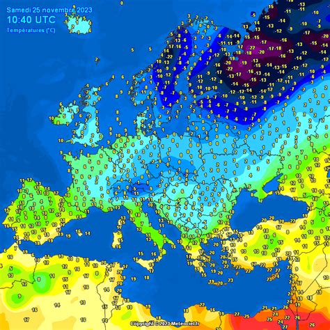 Temperatures across Europe, 25/11/2023 : r/europe