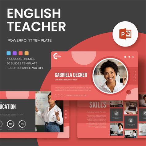 English Teacher Powerpoint Template – MasterBundles