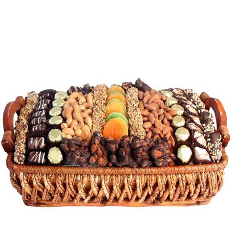 Large Chocolate, Dried Fruit & Nut Gift Basket • Nuts & Chocolate Gifts ...