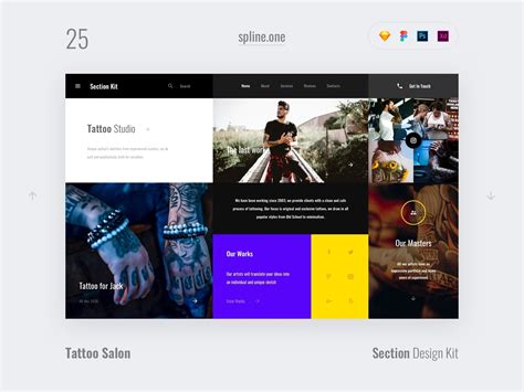 25 Tattoo, Section Design Kit by Spline.One on Dribbble