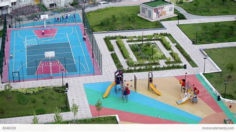 Aerial View Of Kids Playground Stock video footage | 8346330