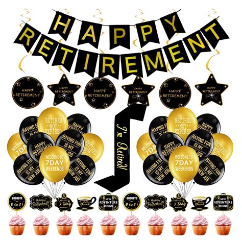 Buy Happy Retirement Party Supplies – Retirement Party Decorations with Happy Retirement Banner ...