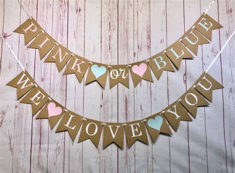 Pink or Blue We Love You Banner Boy or Girl Banner Gender | Etsy