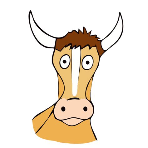 Vector drawing of staring brown cow | Free SVG