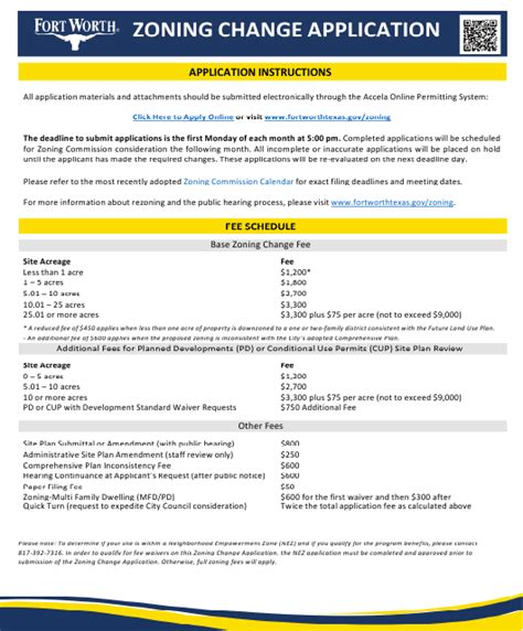 City of Fort Worth, Texas Zoning Change/Site Plan Application - Fill ...
