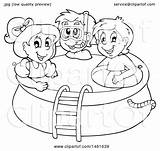 Swimming Pool Perspective Sketch Coloring Page sketch template