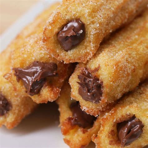 Chocolate Hazelnut Churros by Tasty Miam Recipe by Tasty | Recipe | Desserts, Churros recipe ...