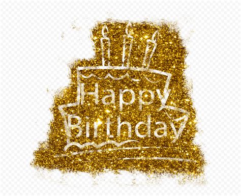 HD Gold Glitter Happy Birthday Text PNG | Citypng