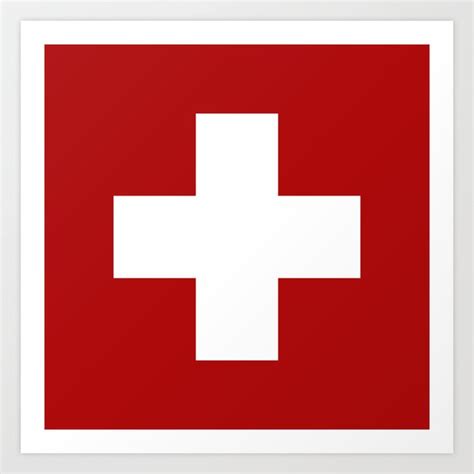 Swiss Cross Art Print by colorandpatterns | Society6