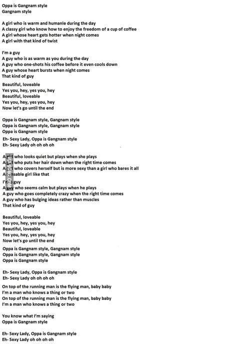 Gangnam Style Lyrics