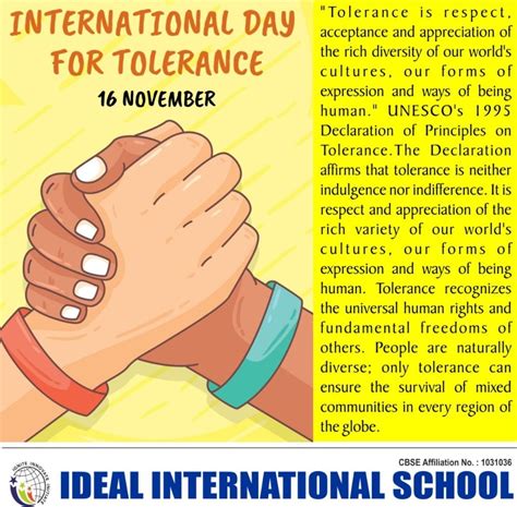 International Day for Tolerance - Ideal International Indore