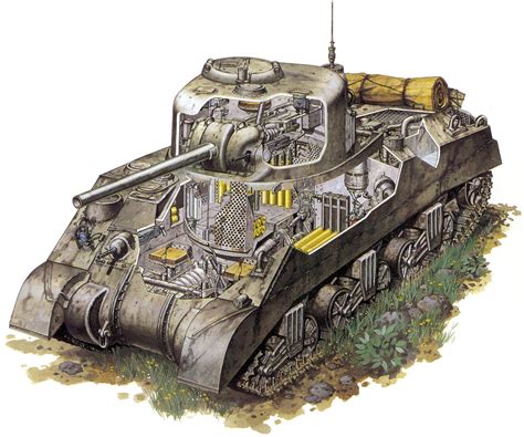 M4 Sherman Cutaway Drawing in High quality