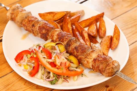 Kebab on skewers stock image. Image of gourmet, barbecue - 30096403