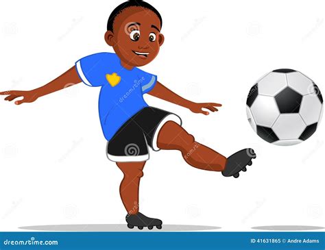 Black Boy Kicking Soccer Ball Stock Illustration - Image: 41631865