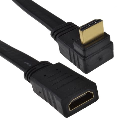 kenable RIGHT ANGLE 90 FLAT HDMI Extension Cable Plug To Female Soc...