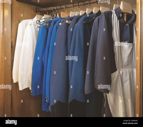 dressing room with hotel staff uniforms Stock Photo - Alamy