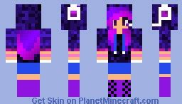 Purple Gamer Girl Minecraft Skin