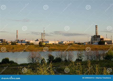 Npp in Kurchatov at Sunset. Nuclear Power Plant in the Kursk Region ...