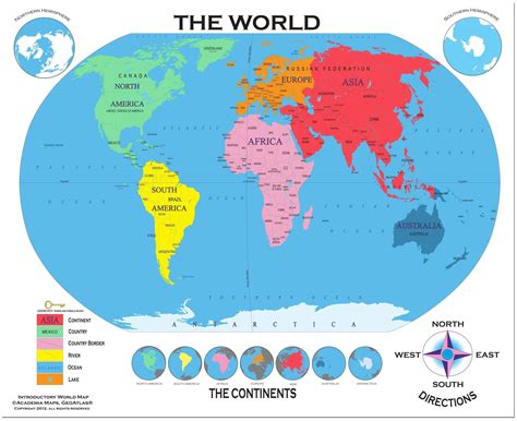 World Map With Continents - Look for Designs