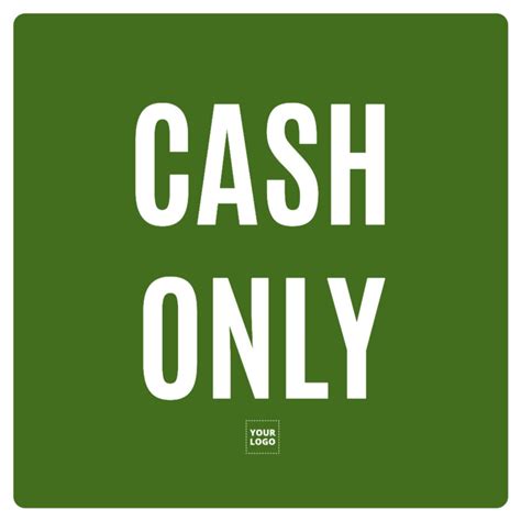 Cash Only Sign Printable