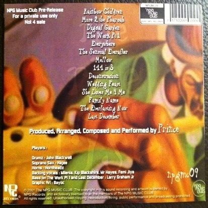 Prince Rainbow Children Cd NPGMC Pre Release 2001 NPG Music Club - CDs