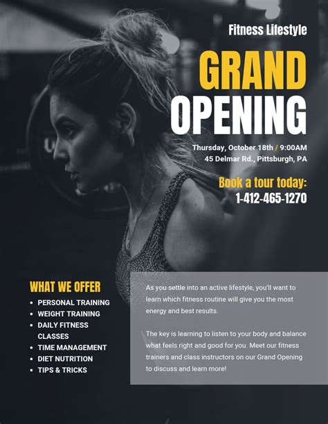 Gym Grand Opening Poster Flyer Template - Venngage | Event poster ...