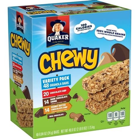 Quaker Chewy Granola Bars, Variety Pack, 48 Bars - Walmart.com - Walmart.com