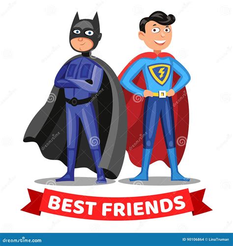 Cartoon Big Set Of Kid Superheroes Wearing Comics Costumes,Kids With ...