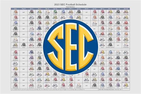 2023 SEC Football Helmet Schedule