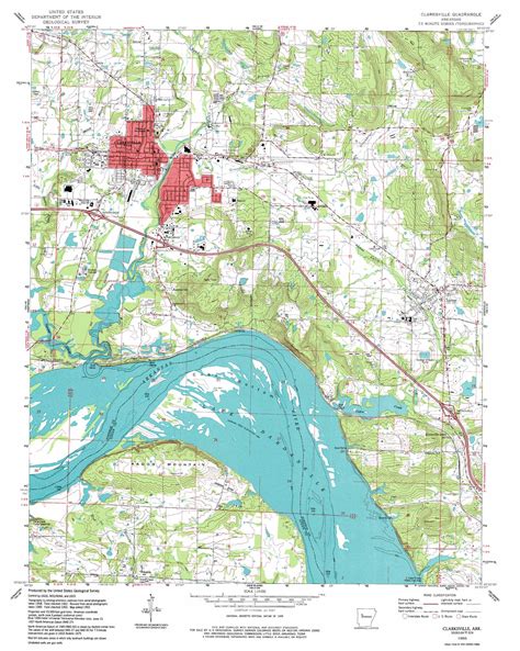 Clarksville topographic map 1:24,000 scale, Arkansas