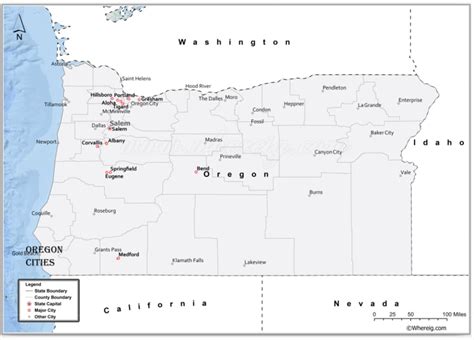 Map of Cities in Oregon, List of Oregon Cities by Population - Whereig.com